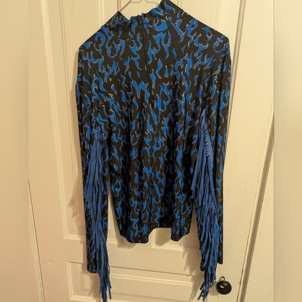 Hobby Horse Flame Pattern Fringe Show Shirt